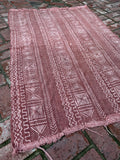 Vintage African Faded Terracotta Mudcloth 58” L x 41” W Textile | No. 127