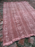 Vintage African Faded Terracotta Mudcloth 58” L x 41” W Textile | No. 127