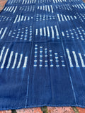 Vintage African Indigo Denim Shibori Mudcloth 60” L x 42” W Textile | No. 116