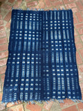 Vintage African Indigo Denim Shibori Mudcloth 58” L x 43” W Textile | No. 156