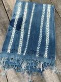 Vintage African Indigo Denim Shibori Tribal Mudcloth 58” L x 39” W | No. 146