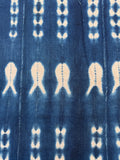 Vintage African Indigo Denim Shibori Mudcloth 58” L x 43” W Textile | No. 107