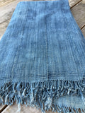 Vintage African Faded Indigo Denim Mossi Mudcloth 67”L x 42”W Textile | No. 176