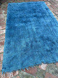 Vintage African Faded Indigo Denim Mossi Mudcloth 67”L x 42”W Textile | No. 176