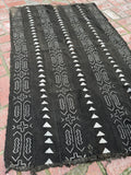 Vintage African Mudcloth Black Textile Throw 61” L x 38” W Textile | No. 149