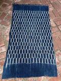 Vintage African Indigo Denim Shibori Mudcloth 63” L x 36” W Textile | No. 105