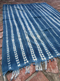 Vintage African Indigo Denim Shibori Mudcloth 56” L x 43” W Textile | No. 106