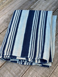Vintage African Indigo Denim Stripes Mudcloth 58” L x 46” W Textile | No. 137
