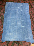 Vintage African Mudcloth Faded Indigo Textile Throw 60” L x 41” W | No. 128