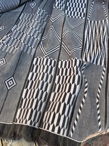 Vintage African Baule Mudcloth Textile Throw Rug 61” L x 44” W Textile | No. 167