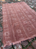 Vintage African Faded Terracotta Mudcloth 57” L x 38” W Textile | No. 122