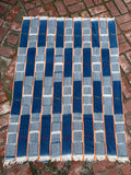 Vintage African Indigo Baule Mudcloth 57” L x 42” W Orange Stripes | No. 125