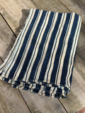 Vintage African Indigo Denim Mudcloth Stripes 59” L x 39” W Textile | No. 109
