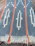 Vintage African Faded Indigo Baule Mudcloth + Peach 56”L x 41”W Textile | No.158
