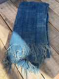 Vintage African Indigo Denim Mossi Mudcloth 75” L x 41” W Textile | No. 155