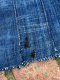 Vintage African Indigo Denim Mossi Mudcloth 65” L x 40” W Textile | No. 152