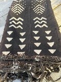 Vintage African Black Mudcloth Textile Throw 57” L x 39” W Textile | No. 182