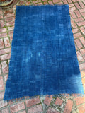 Vintage African Indigo Denim Mossi Mudcloth 73” L x 46” W Textile | No. 135