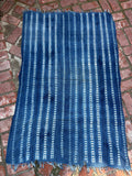 Vintage African Indigo Denim Shibori Mudcloth 60” L x 41” W Textile | No. 119
