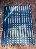 Vintage African Fade Indigo Denim Shibori Mudcloth 54”L x 41”W Textile | No. 164