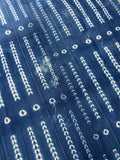 Vintage African Indigo Denim Shibori Mudcloth 56” L x 41” W Textile | No. 162
