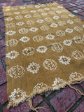 Vintage African Mustard Yellow Mudcloth 56” L x 40” W Textile | No. 114