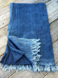 Vintage African Indigo Denim Mossi Mudcloth 78” L x 43” W Textile | No. 138