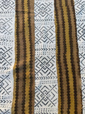 Vintage African Mudcloth Bogolan Pattern Textile 59” L x 36” W Throw | No. 131