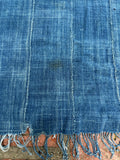 Vintage African Indigo Denim Mossi Mudcloth 79”L x 43”W Textile Throw | No. 169