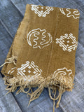Vintage African Mustard Yellow Mudcloth 56” L x 40” W Textile | No. 114