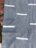 Vintage African Mudcloth Grey Textile Throw 60” L x 41” W | No. 130
