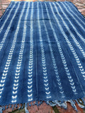 Vintage African Indigo Denim Shibori Mudcloth 60” L x 41” W Textile | No. 119