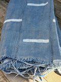 Vintage African Mudcloth Faded Indigo Textile Throw 60” L x 41” W | No. 128