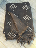 Vintage African Mudcloth Black Textile Throw 59” L x 41” W Textile | No. 129