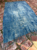 Vintage African Faded Indigo Denim Mossi Mudcloth 67”L x 39”W Textile | No. 136