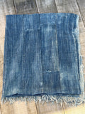 Vintage African Faded Indigo Denim Mossi Mudcloth 71”L x 31”W Textile | No. 133