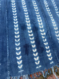 Vintage African Indigo Denim Shibori Mudcloth 60” L x 41” W Textile | No. 119