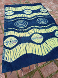 Vintage African Indigo Baule Tie Dye Mudcloth  59” L x 40” W Textile | No. 143