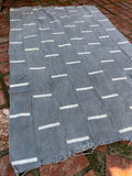 Vintage African Mudcloth Grey Textile Throw 60” L x 41” W | No. 130