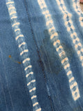 Vintage African Indigo Denim Shibori Mudcloth 59” L x 44” W Textile | No. 150