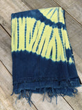 Vintage African Indigo Baule Tie Dye Mudcloth  59” L x 40” W Textile | No. 143