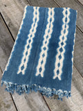 Vintage African Indigo Denim Shibori Mudcloth 59” L x 41” W Textile | No. 147