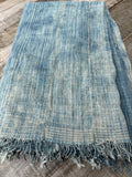 Vintage African Faded Indigo Denim Mossi Mudcloth 67”L x 45”W Textile | No. 172