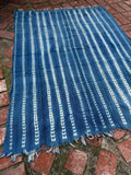 Vintage African Indigo Denim Shibori Mudcloth 56” L x 43” W Textile | No. 170
