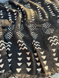 Vintage African Black Mudcloth Textile Throw 57” L x 39” W Textile | No. 182