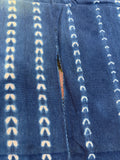 Vintage African Indigo Denim Shibori Mudcloth 57” L x 43” W Textile | No. 165