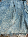 Vintage African Faded Indigo Denim Mossi Mudcloth 67”L x 45”W Textile | No. 172