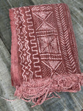 Vintage African Faded Terracotta Mudcloth 58” L x 41” W Textile | No. 127
