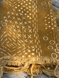 Vintage African Mudcloth Mustard Yellow Textile 58” L x 43” W Textile | No. 142