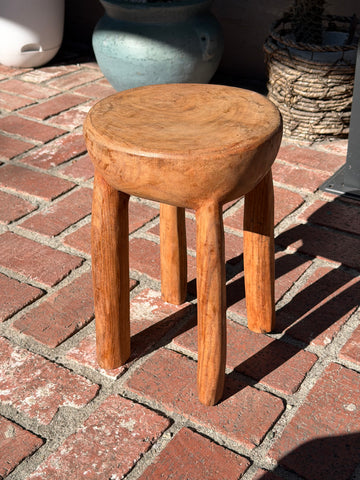 Vintage African Wooden Senufo Stool Handcarved 14 1/4” Tall x 10 1/2” Diameter